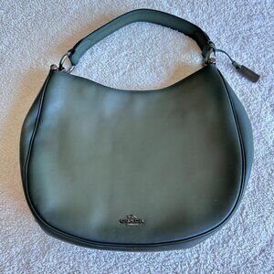 Coach Nomad Hobo Bag in Olive Green Burnished Glove-tanned Leather with Hangtag